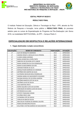 Resultado Final - Instituto Federal de Educa&ccedil;&atilde;o, Ci&ecirc;ncia e