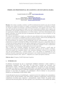 (Artigo Profissional de Log&iacute;stica)