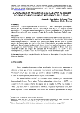 a aplica&ccedil;&atilde;o dos princ&iacute;pios da omc a partir da an&aacute;lise do