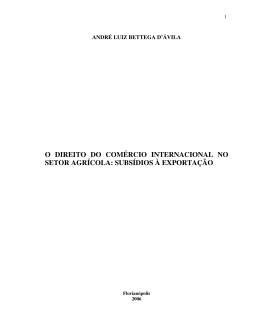 o direito do comércio internacional no setor agrícola