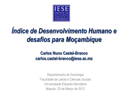 Índice de Desenvolvimento Humano e desafios para