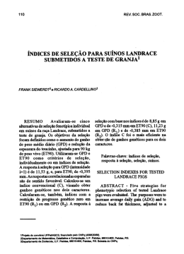 &Iacute;NDICES DE sELE&Ccedil;&Atilde;o PARA sU&Iacute;Nos LANDRACE sUBMETIDos A