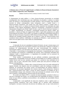 1 A Rela&ccedil;&atilde;o entre os N&iacute;veis de Capital Social e os &Iacute;ndices
