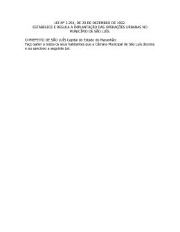 LEI N&deg; 3 - Prefeitura de S&atilde;o Lu&iacute;s