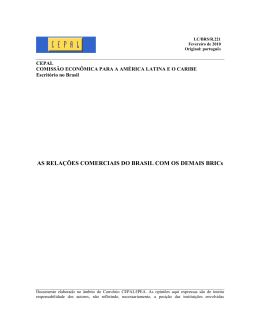 As Rela&ccedil;&otilde;es comerciais do Brasil com os demais BRICs