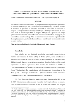 escolas com alto e baixo rendimento no ideb: estudo