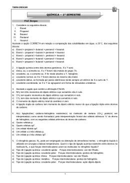QU&Iacute;MICA &ndash; 1&ordm; SEMESTRE