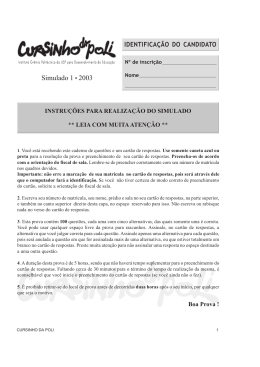Simulado 1 &bull; 2003 - Cursinho da Poli