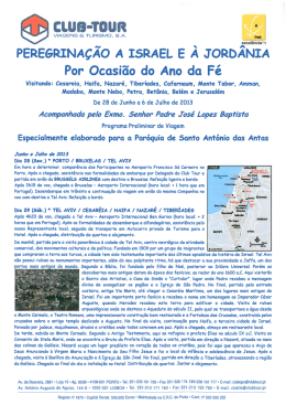 peegrinação a israel e à jordânia - Paróquia Santo António das Antas