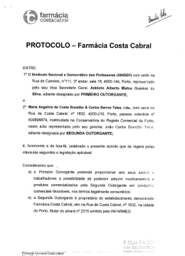 PROTOCOLO - Farmácia Costa Cabral