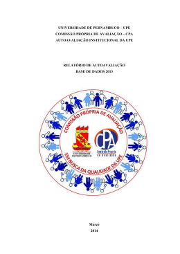 Relatório de Autoavaliação Institucional Base de Dados 2013