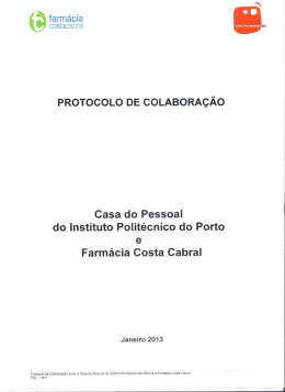 PRoTocoLo DE coLABoRA&Ccedil;&Atilde;o