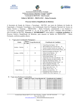 Edital Pronatec 005 2013 - resultado preliminar Bolsistas professor