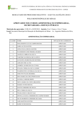 ead via sat&eacute;lite 2010/2 polo bonfin&oacute;polis de minas aprovados nos
