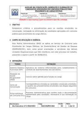 Auxiliar na Convocação, Nomeação e Eliminação de Candidatos