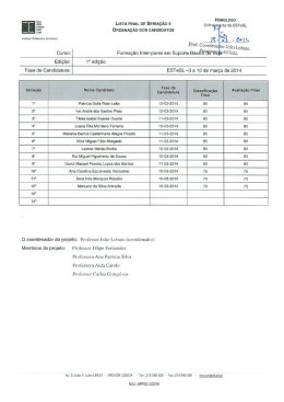 Curso: LISTA FINAL DE SERIA&Ccedil;&Atilde;O E