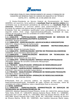 CONCURSO P&Uacute;BLICO PARA PREENCHIMENTO DE