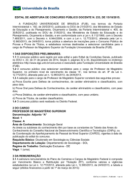 edital de abertura de concurso p&uacute;blico docente n. 233, de 15/10