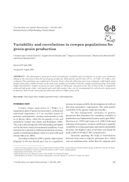 Variability and correlations in cowpea populations for green