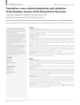 Brazilian version of the Nonarthritic Hip Score