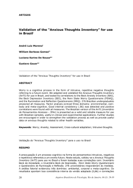 Validation of the “Anxious Thoughts Inventory”