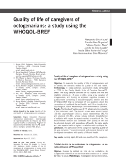 Quality of life of caregivers of octogenarians: a study using the