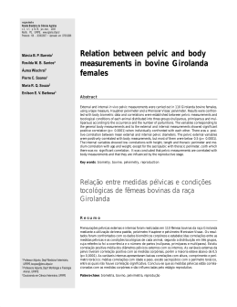 Relation between pelvic and body measurements in bovine