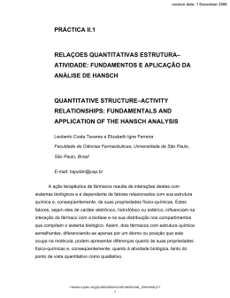 pr&aacute;ctica ii.1 rela&ccedil;oes quantitativas estrutura&ndash; atividade