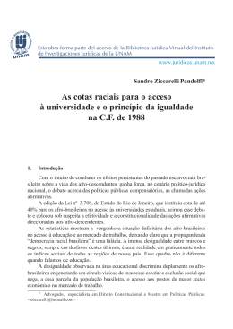 As cotas raciais para o acceso à universidade e o princípio