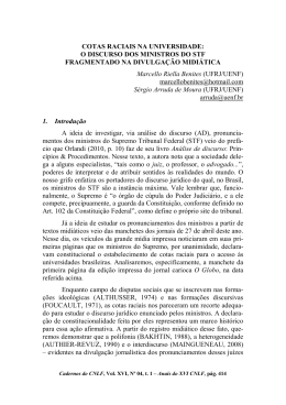 COTAS RACIAIS NA UNIVERSIDADE: O DISCURSO DOS