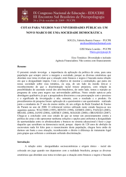 cotas para negros nas universidades públicas: um novo