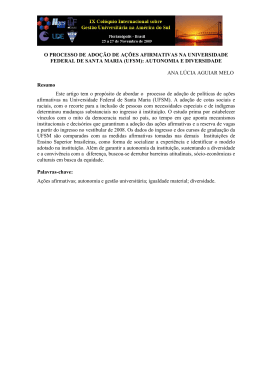 O processo de Adoção de Ações Afirmativas na UFSM