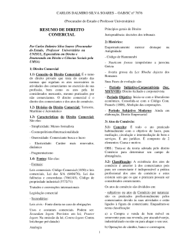 RESUMO DE DIREITO COMERCIAL - Jurisite