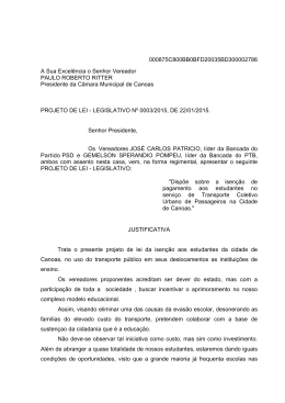 PROJETO DE LEI Nº 03.15 - DIVERSOS VEREADORES