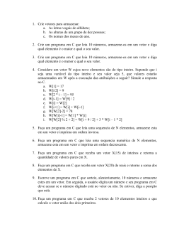 Lista de Exerc&iacute;cios