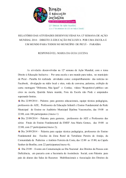Fazer do clipping"Relat&oacute;rio das atividades desenvolvidas