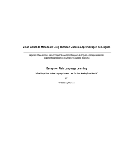 Vis&atilde;o Global do M&eacute;todo de Greg Thomson Quanto &agrave;