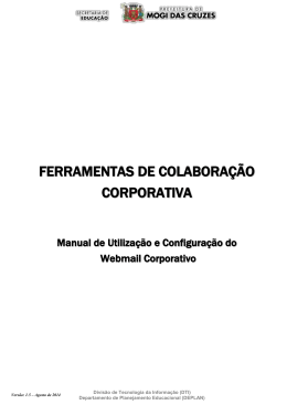 Webmail SE Utiliza&ccedil;&atilde;o e Configura&ccedil;&atilde;o