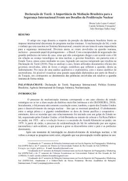 Declara&ccedil;&atilde;o de Teer&atilde;: A Import&acirc;ncia da Media&ccedil;&atilde;o Brasileira para a