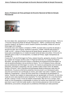Aluna e Professora da Fema participam de Encontro Nacional da