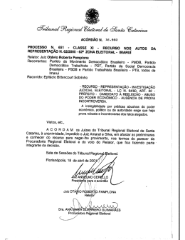 AC&Oacute;RD&Atilde;O N. 16.960 - Tribunal Regional Eleitoral de Santa Catarina