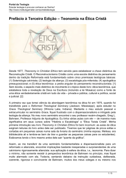 Pref&aacute;cio &agrave; Terceira Edi&ccedil;&atilde;o &ndash; Teonomia na &Eacute;tica Crist&atilde;