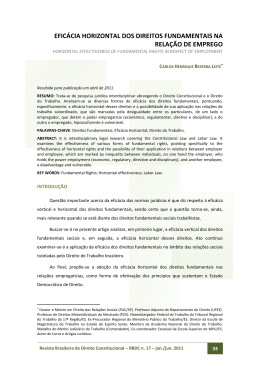 efic&aacute;cia horizontal dos direitos fundamentais na rela&ccedil;&atilde;o de emprego
