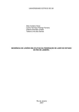 incid&ecirc;ncia de les&otilde;es em atletas da fjerj