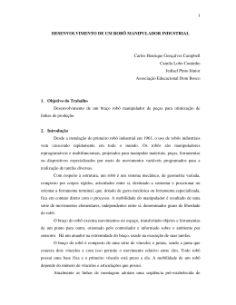 Desenvolvimento de um Rob&ocirc; Manipulador Industrial