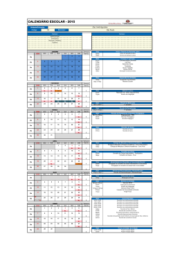 Calendário dos Cursos Técnicos 2015
