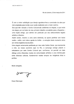 &Eacute; com a maior satisfa&ccedil;&atilde;o que desejo agradece