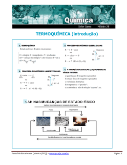 TERMOQUÍMICA (introdução) - Portal de Estudos em Química