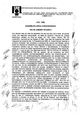 Estatuto - Confedera&ccedil;&atilde;o Brasileira de Basketball #CBB