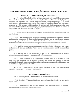 ESTATUTO DA CONFEDERA&Ccedil;&Atilde;O BRASILEIRA DE RUGBY